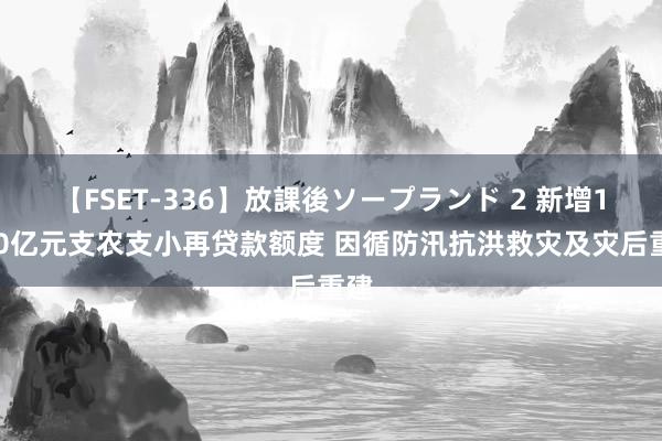 【FSET-336】放課後ソープランド 2 新增1000亿元支农支小再贷款额度 因循防汛抗洪救灾及灾后重建